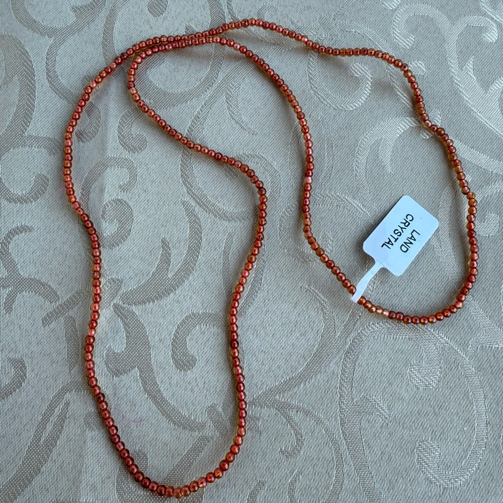 Orange Garnet Beaded Necklace